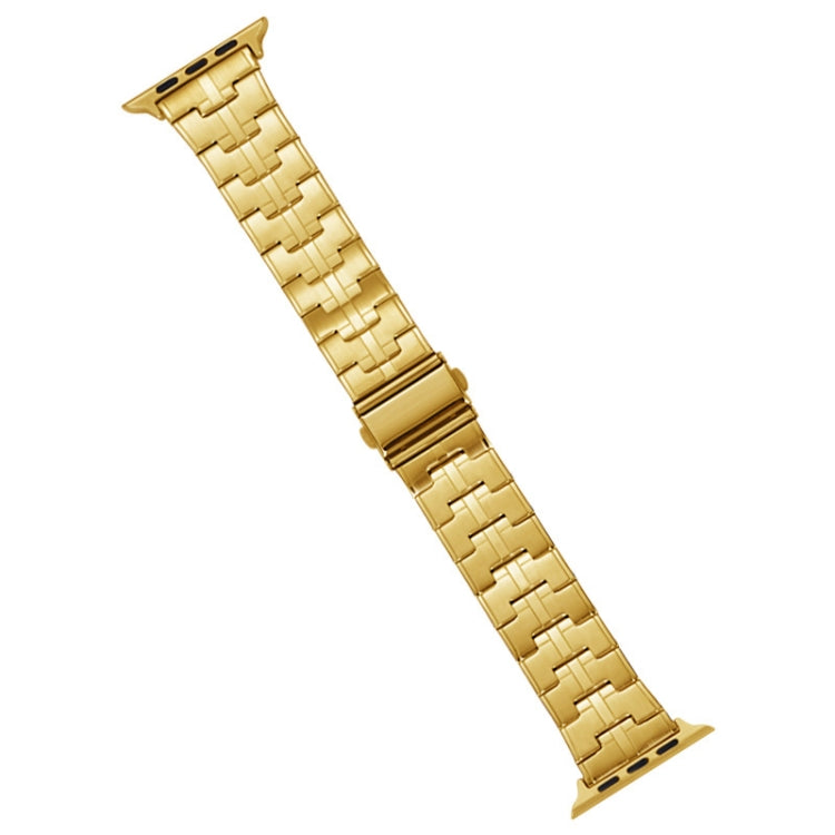 For Apple Watch Series 8 41mm Stainless Steel Watch Band(Gold) by bashfashion