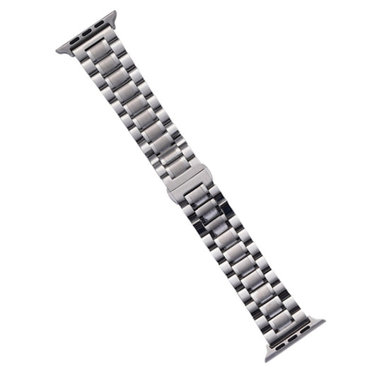 For Apple Watch SE 44mm Five-Beads Stainless Steel Watch Band(Silver) by bashfashion