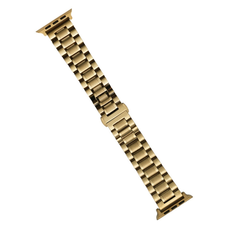 For Apple Watch Series 4 40mm Five-Beads Stainless Steel Watch Band(Gold) by bashfashion