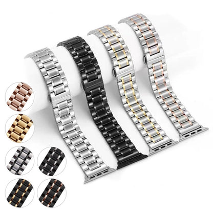 For Apple Watch Series 4 40mm Five-Beads Stainless Steel Watch Band(Silver) by bashfashion