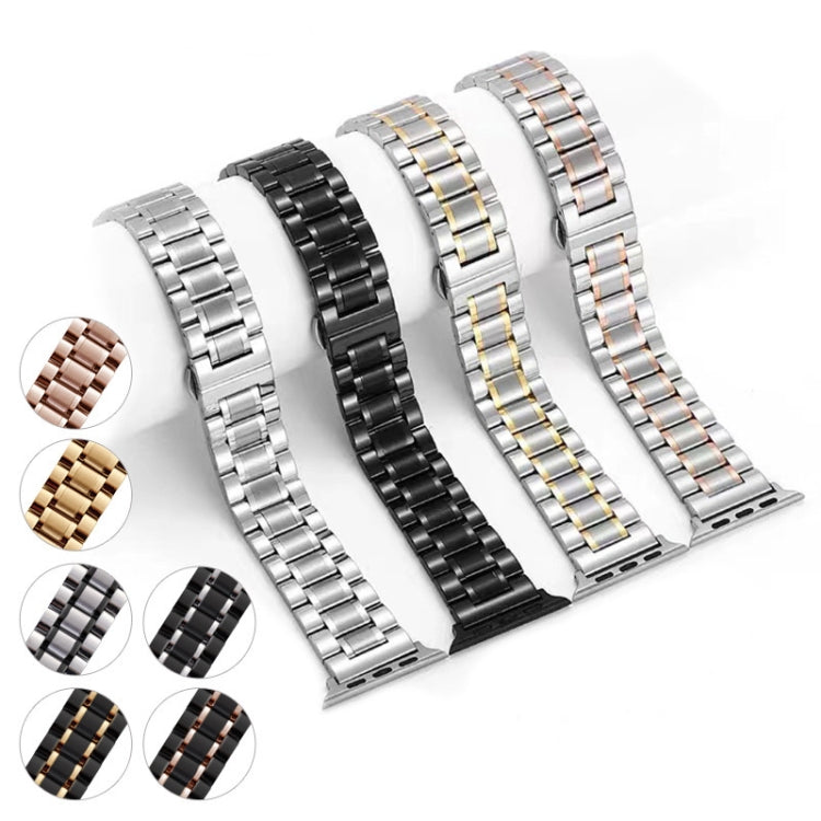 For Apple Watch Series 7 41mm Five-Beads Stainless Steel Watch Band(Silver) by bashfashion
