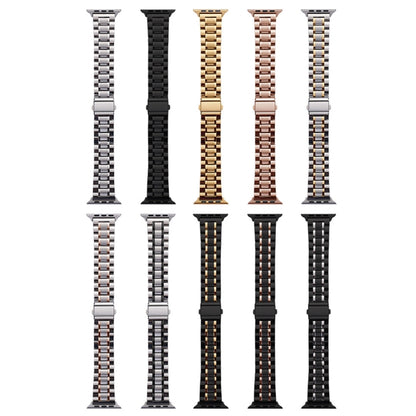 For Apple Watch Series 3 38mm Five-Beads Stainless Steel Watch Band(Black) by bashfashion