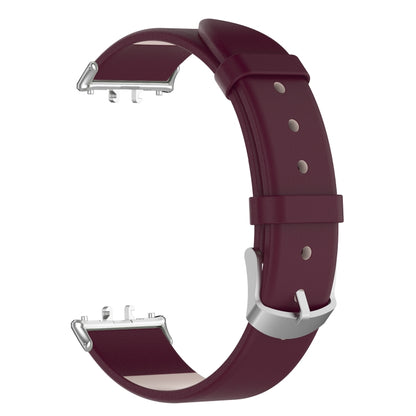 For Samsung Galaxy Fit 3 PU Leather Watch Band(Wine Red) by bashfashion