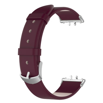 For Samsung Galaxy Fit 3 PU Leather Watch Band(Wine Red) by bashfashion