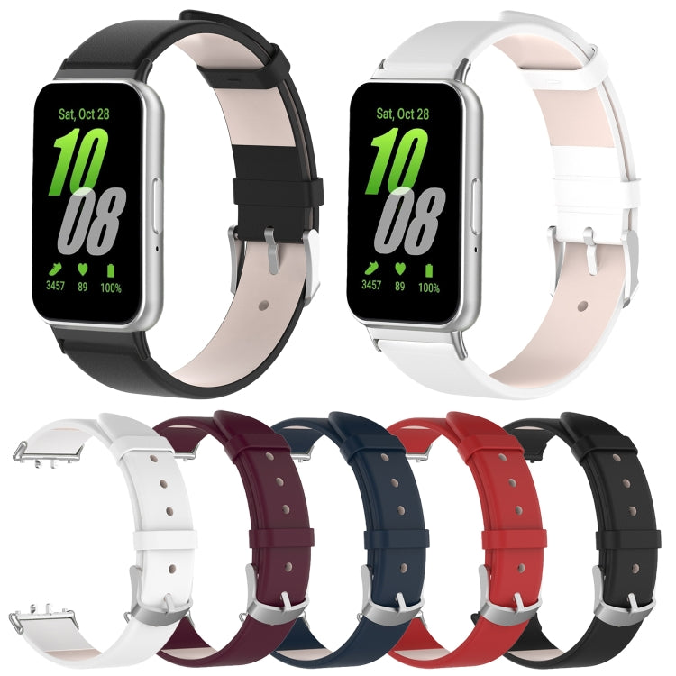 For Samsung Galaxy Fit 3 PU Leather Watch Band(White) by bashfashion