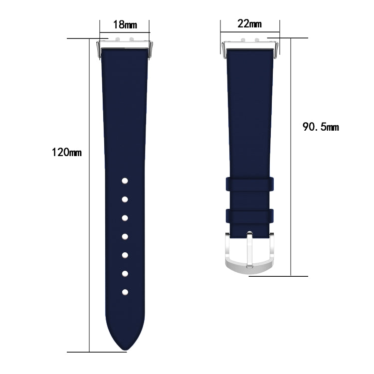 For Samsung Galaxy Fit 3 PU Leather Watch Band(Dark Blue) by bashfashion