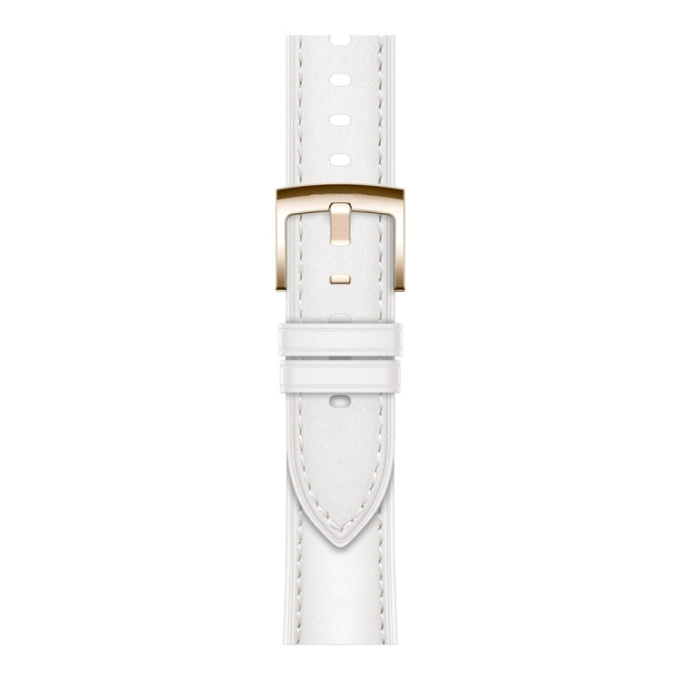 For Huawei Watch GT 4 18mm Genuine Leather Watch Band(White) by bashfashion