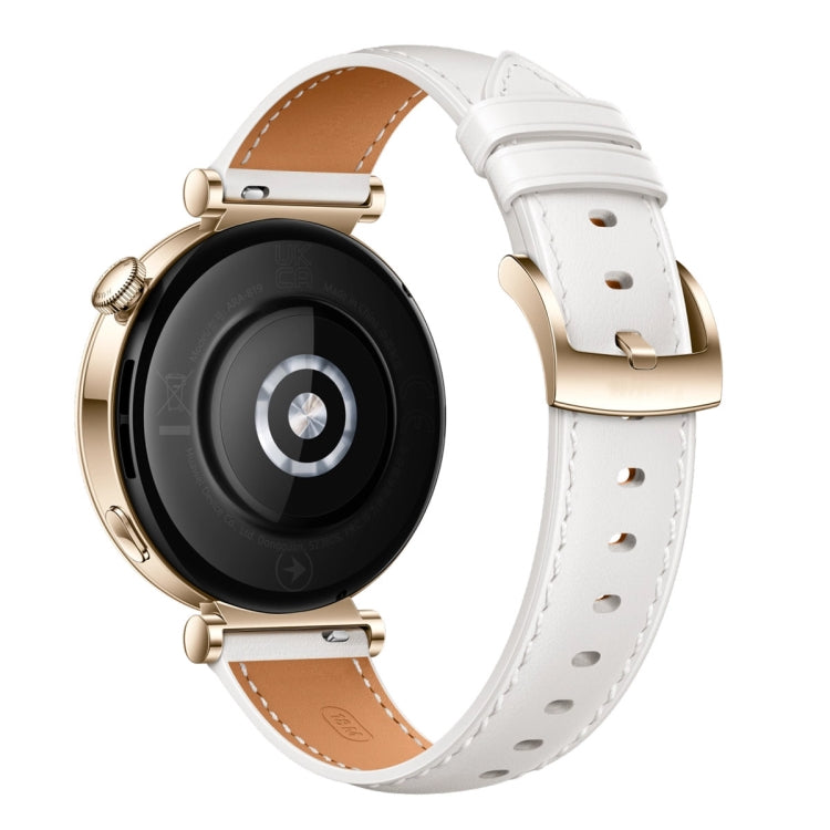 For Huawei Watch GT 4 18mm Genuine Leather Watch Band(White) by bashfashion