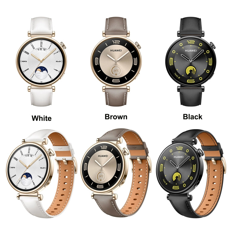 For Huawei Watch GT 4 18mm Genuine Leather Watch Band(White) by bashfashion