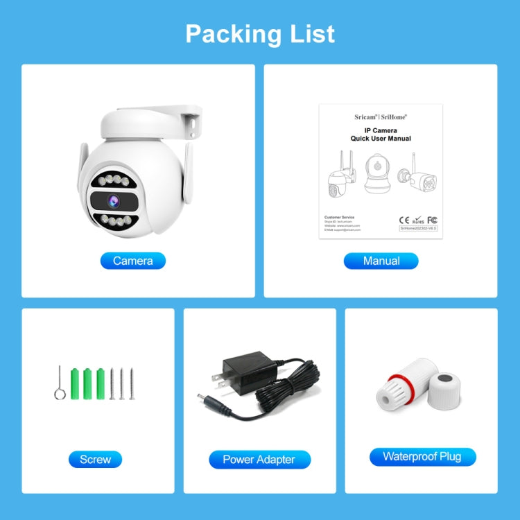 SriHome SH047 4MP IP66 Waterproof Motion Detection Night Vision WiFi HD Camera(AU Plug) by SriHome