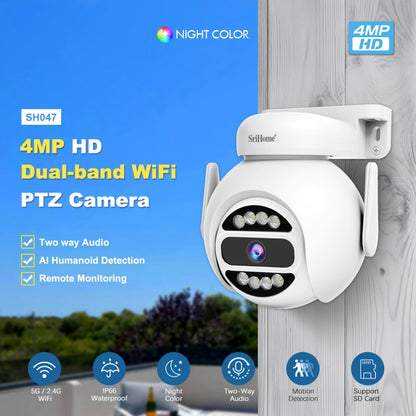 SriHome SH047 4MP IP66 Waterproof Motion Detection Night Vision WiFi HD Camera(UK Plug) by SriHome