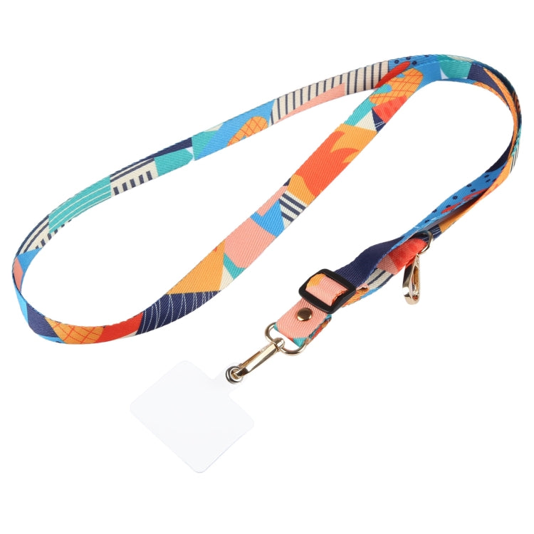 Adjustable Crossbody Mobile Phone Wide Long Lanyard(Colorful Canvas Pattern) by bashfashion
