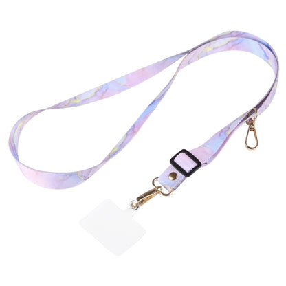Adjustable Crossbody Mobile Phone Wide Long Lanyard(Purple Marble) by bashfashion