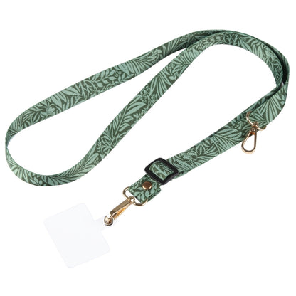 Adjustable Crossbody Mobile Phone Wide Long Lanyard(Green Pattern) by bashfashion
