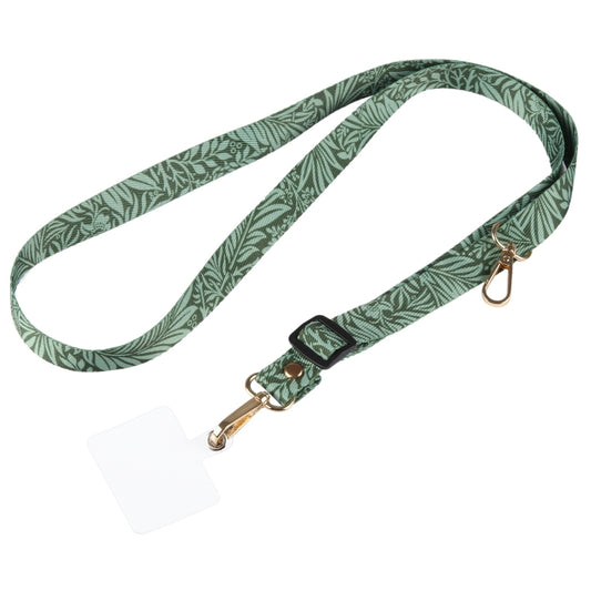 Adjustable Crossbody Mobile Phone Wide Long Lanyard(Green Pattern) by bashfashion