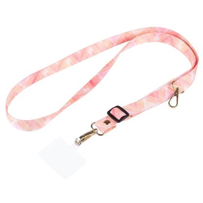 Adjustable Crossbody Mobile Phone Wide Long Lanyard(Pink Triangle) by bashfashion
