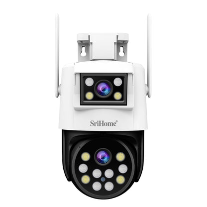 SriHome SH048 2MP + 2MP Humanoid Tracking Smart Night Vision Dual Lens IP Camera(US Plug) by SriHome