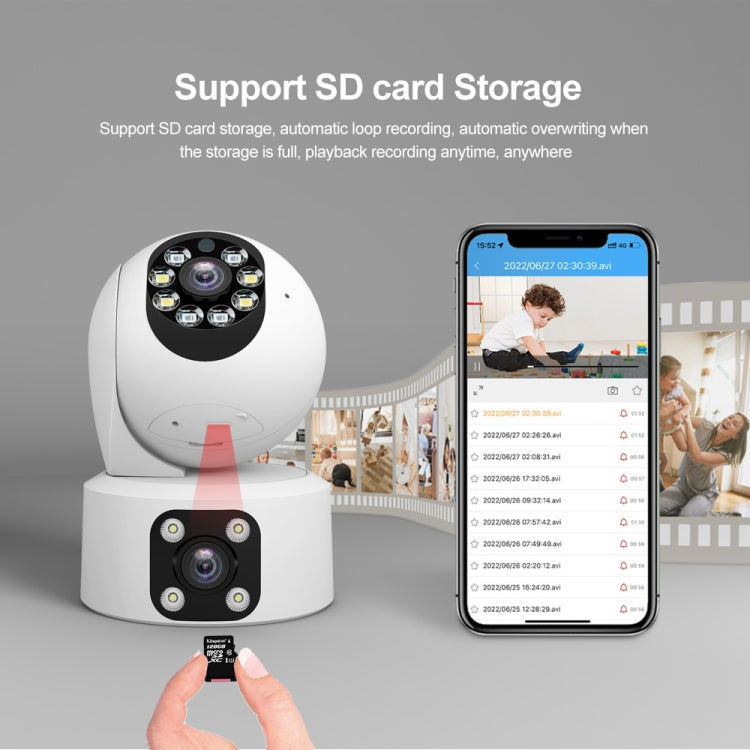 SriHome SH049 2MP + 2MP Humanoid Tracking Smart Night Vision Dual Lens HD IP Camera(AU Plug) by SriHome