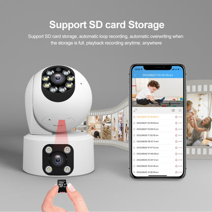 SriHome SH049 2MP + 2MP Humanoid Tracking Smart Night Vision Dual Lens HD IP Camera(EU Plug) by SriHome