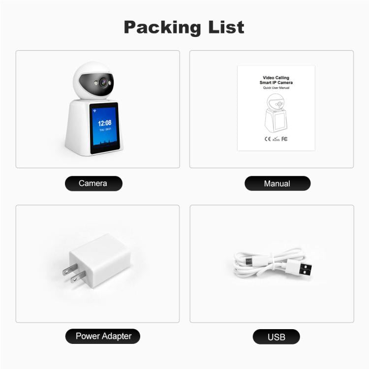 Srihome SH053 4MP 2.8 inch IPS Screen Smart Video Calling IP Camera Baby Monitor(AU Plug) by SriHome