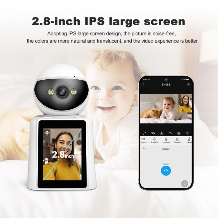 Srihome SH053 4MP 2.8 inch IPS Screen Smart Video Calling IP Camera Baby Monitor(UK Plug) by SriHome