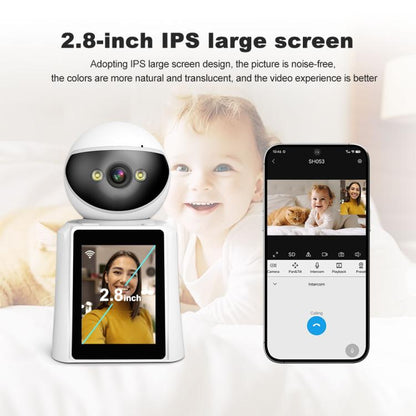Srihome SH053 4MP 2.8 inch IPS Screen Smart Video Calling IP Camera Baby Monitor(US Plug) by SriHome