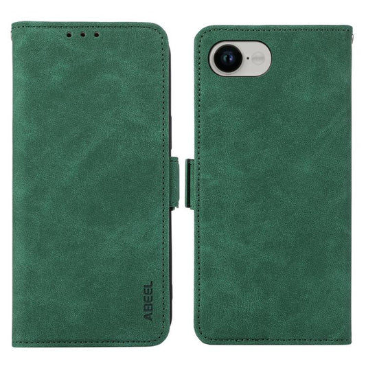 For iPhone 16e ABEEL Frosted Magnetic RFID Leather Phone Case(Green) by bashfashion