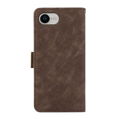 For iPhone 16e ABEEL Frosted Magnetic RFID Leather Phone Case(Brown) by bashfashion