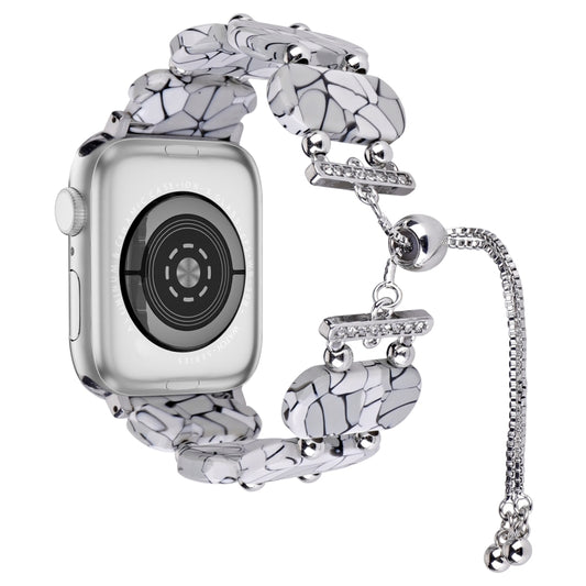 For Apple Watch SE 2023 44mm Resin Retractable Chain Watch Band(Cracks) by bashfashion