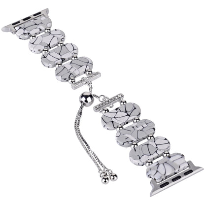 For Apple Watch SE 2023 44mm Resin Retractable Chain Watch Band(Cracks) by bashfashion