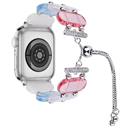For Apple Watch SE 2023 40mm Resin Retractable Chain Watch Band(Colors) by bashfashion