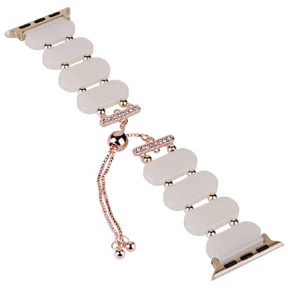 For Apple Watch SE 2023 40mm Resin Retractable Chain Watch Band(Mermaid Pink) by bashfashion