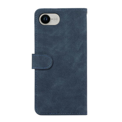 For iPhone 16e ABEEL Color Block Magnetic RFID Leather Phone Case(Blue-Brown) by bashfashion