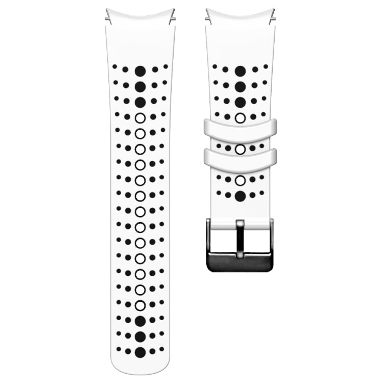 For Samsung Galaxy Watch 6 Two Color Silicone Watch Band(White Black) by bashfashion