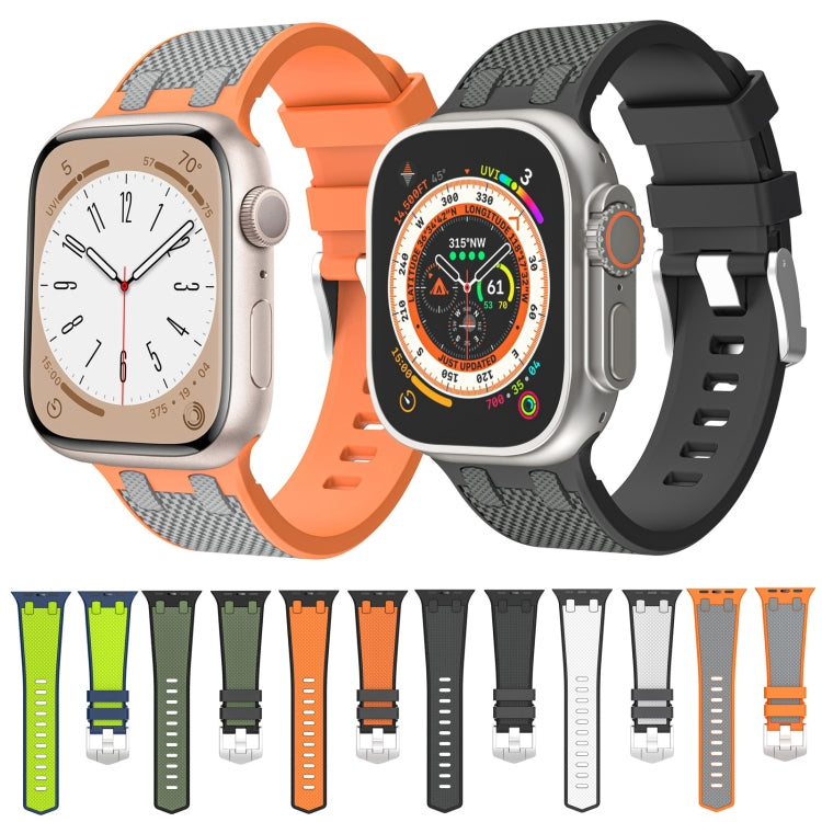 For Apple Watch Series 3 42mm Oak Silicone Watch Band(Black Army Green) by bashfashion