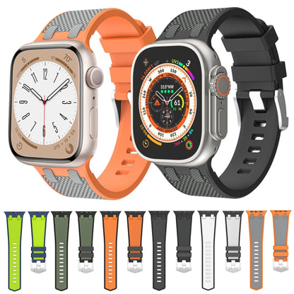 For Apple Watch Series 3 42mm Oak Silicone Watch Band(Black Army Green) by bashfashion