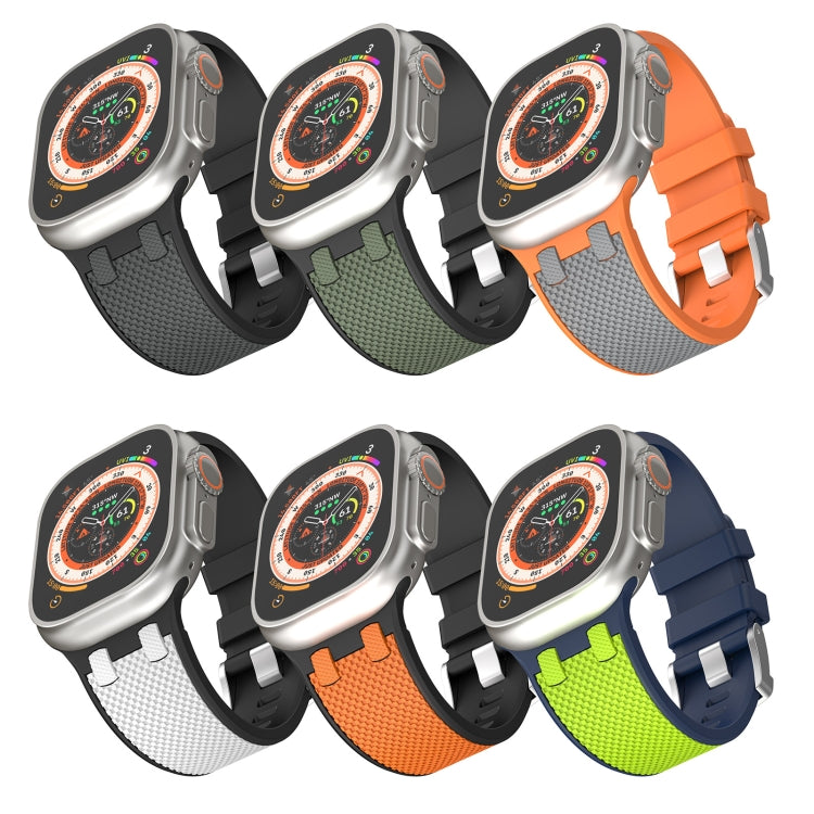 For Apple Watch Series 5 44mm Oak Silicone Watch Band(Black Army Green) by bashfashion