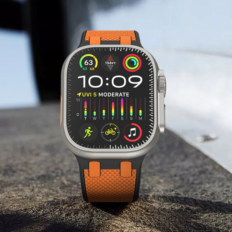 For Apple Watch Series 5 44mm Oak Silicone Watch Band(Black Army Green) by bashfashion