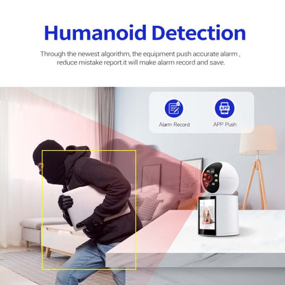ESCAM QF104 One Click Video Call 3MP Indoor Humanoid Detection Audible Alarm Color Night Version Smart WiFi Camera, US Plug by ESCAM