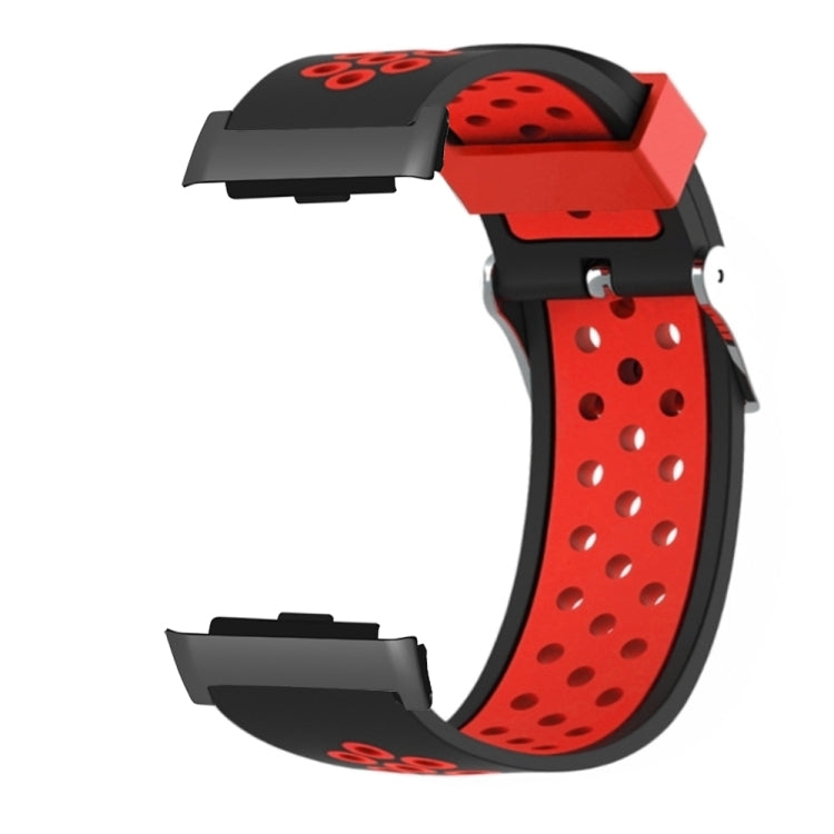 For Huawei Watch D Two Color Punched Silicone Watch Band(Black Red) by bashfashion