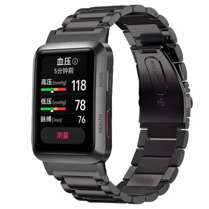 For Huawei Watch D Three-Bead Stainless Steel Watch Band(Black) by bashfashion