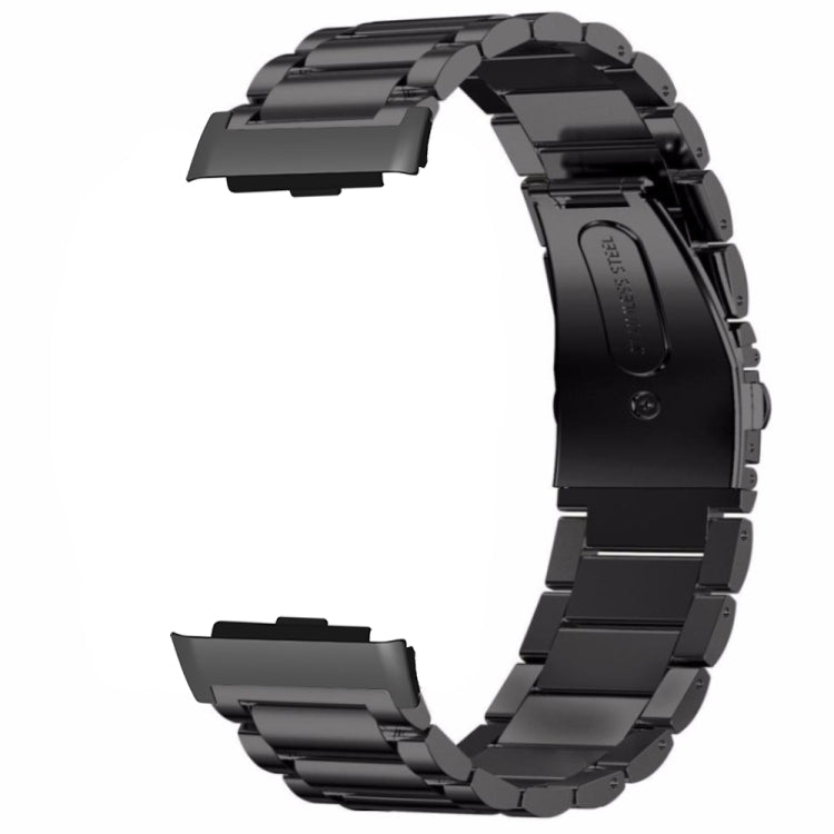 For Huawei Watch D Three-Bead Stainless Steel Watch Band(Black) by bashfashion