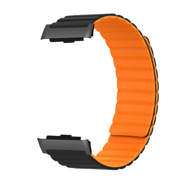 For Huawei Watch D Magnetic Silicone Watch Band(Black Orange) by bashfashion