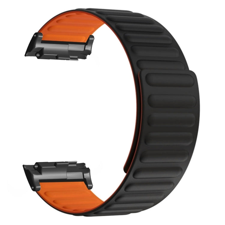 For Huawei Watch D Magnetic Silicone Watch Band(Black Orange) by bashfashion