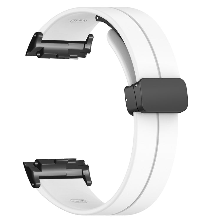 For Huawei Watch D Solid Color Folding Magnetic Buckle Silicone Watch Band(White) by bashfashion