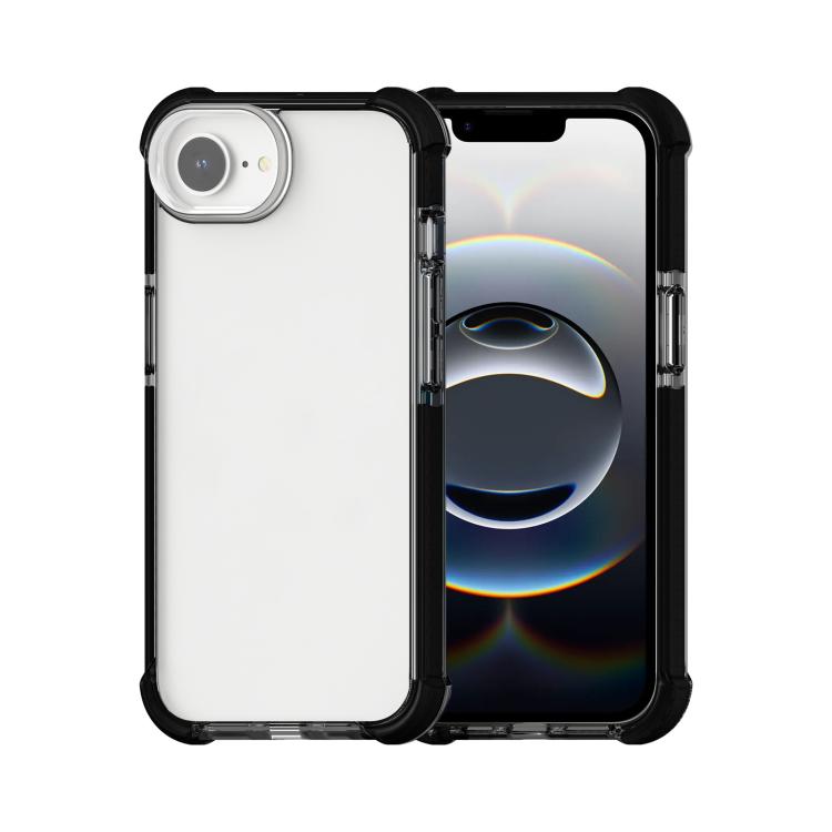 For iPhone 16e Acrylic Full Coverage Shockproof Phone Case(Black) by bashfashion