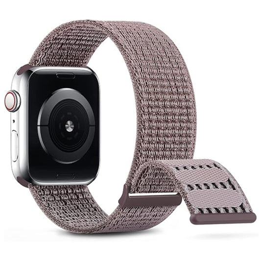 For Apple Watch Ultra 2 49mm Dual Hook and Loop Nylon Watch Band(Smoke Purple) by bashfashion