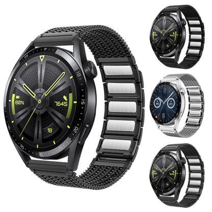 For Huawei Watch 4 / 4 Pro 22mm Magnetic Clasp Braided Chain Stainless Steel Watch Band(Black) by bashfashion