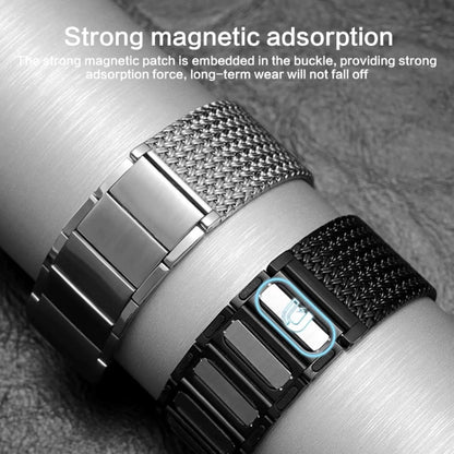 For Huawei Watch 4 / 4 Pro 22mm Magnetic Clasp Braided Chain Stainless Steel Watch Band(Black) by bashfashion