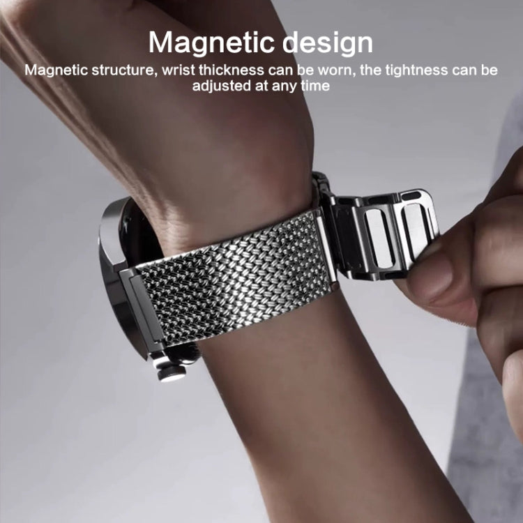 For Huawei Watch 4 / 4 Pro 22mm Magnetic Clasp Braided Chain Stainless Steel Watch Band(Black) by bashfashion